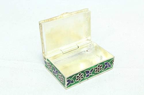 Ковчег за Украшения Ръчно изработени Rajasthan скъпоценни Камъни От Сребро 925 Проба с изображение на Слон Цвят на Стара Емайл Перегородчатая - 7