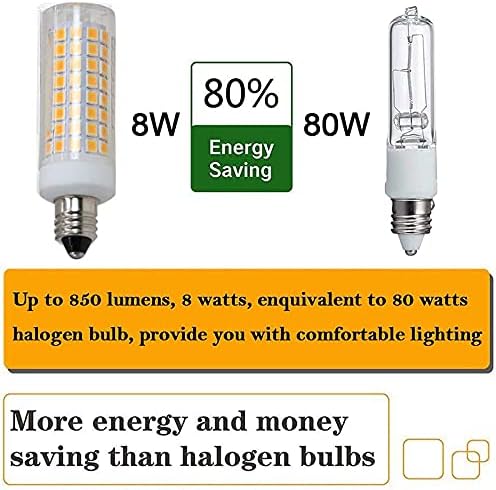Led лампа JERYJO [4 опаковки] E11, подменяйки халогенна лампа с мощност 80 W, с регулируема яркост, мини-канделябр,