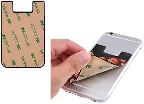 Калъфче за телефон с дизайн на Бекон, Държач за карти, Самоклеящийся калъф за кредитни карти от Изкуствена кожа ID за задния панел на смартфона е с размер 2,4x3,5 инча