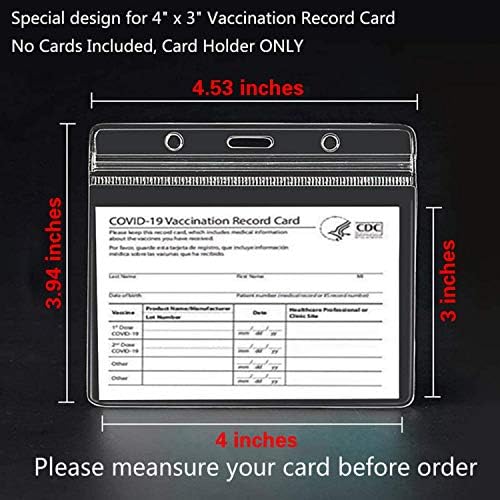 5 Опаковки със Защитно фолио за карти ваксинация CDC, 4 X 3-Инчов Корица За Записи за Имунизация, Прозрачен