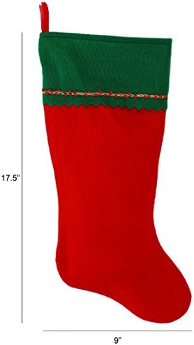 Първоначално Коледни Чорапи с бродирани мен Монограм, Зелено и Червено фетр, Инициал G