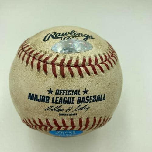 Това е исторически Ден Мариано Ривера С Автограф на Използваните бейзболни топки MEARS & Steiner COA - MLB С Автограф на Използваните бейзболни топки