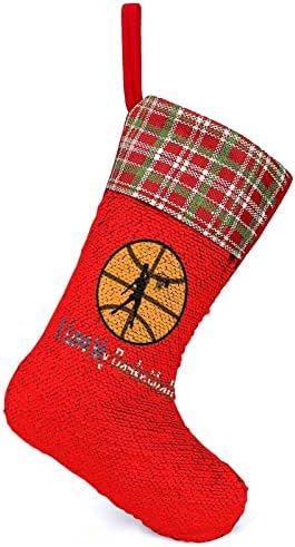 Аз Обичам Баскетболни Чорапи с Пайети за Коледните Празници, Обратим Магически Състав, което променя Цвета си,