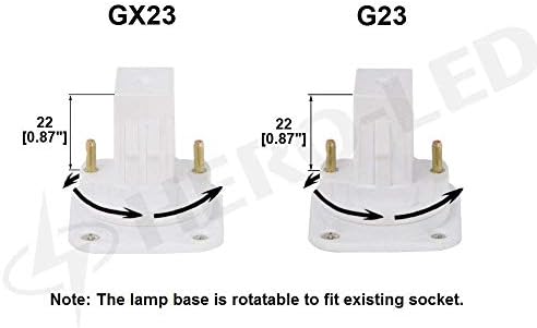 HERO-LED G23D-8W-DW Завъртане PL-S лампа G23D с 2-пинов led КФЛ/Компактна Луминесцентна лампа за замяна, 8 Вата, което се равнява на 18 W, Дневен бяло 5000 К, 4 комплекта (Свали / байпас ба