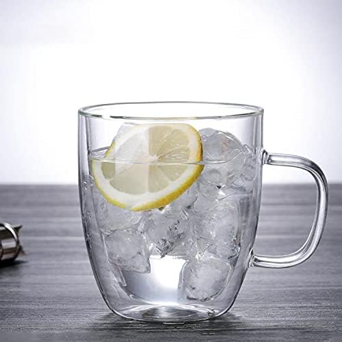 Стъклени чаши за кафе COLOCUP - 15 грама, определени изолирани чаши с двойни стени и дръжка, идеална за лате,