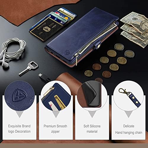 XcaseBar за iPhone 7 Plus/8 Plus 5,5 Чанта-портфейл с цип 【Заключване RFID】 Титуляр за кредитни карти, флип-за