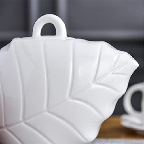 XIULAIQ обикновен бял керамичен кафе, чай бял дървен поднос с чайник чаша гърне бар домакинство кухненски принадлежности (Цвят: A, размер: както е показано на фигурата)