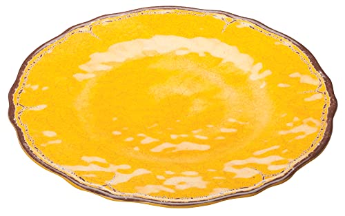 Winco WDM001-602, Меламиновая Фалшиви Чиния с диаметър 11 см, Жълто Кръгло Сервировочное ястие, Трапезария Чинии