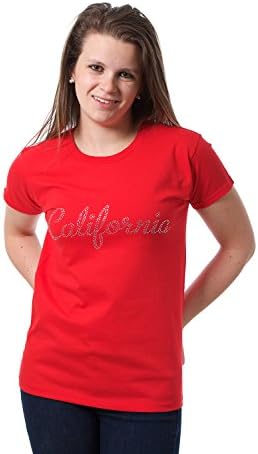 Женска тениска California, Нов, Сувенирни Фланелки, Декоративен Дизайн С Кристали