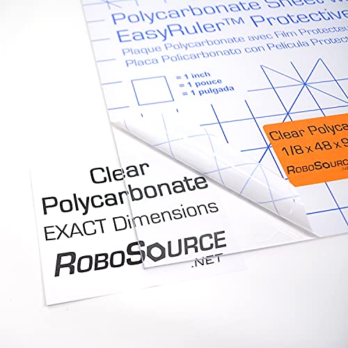 Пластмасов лист от поликарбонат 12 X 12 X 0,118 (1/8), покрити с фолио EasyRuler, устойчиви на счупване, по-лесно