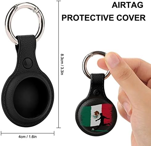 Защитен калъф за Мексикански Футболист, който е Съвместим с Държач AirTag Anti-Lost Локатор с Ринг за ключове
