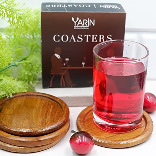 Дървени Влакчета YARIN за напитки от Тиково дърво, Набор на каботажните за напитки за Чаши, Защита на плотове