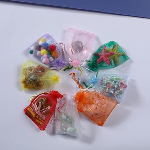 J & Rey Home 100 опаковки за бижута от органза, подарък торбичка, обикновен торбичка за бонбони, сватбени торбички