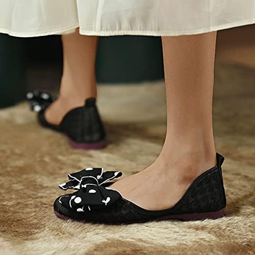 Удобни дамски обувки на равна подметка, Черни обувки на равна подметка, Дишащи Дамски обувки дантела, Ежедневни