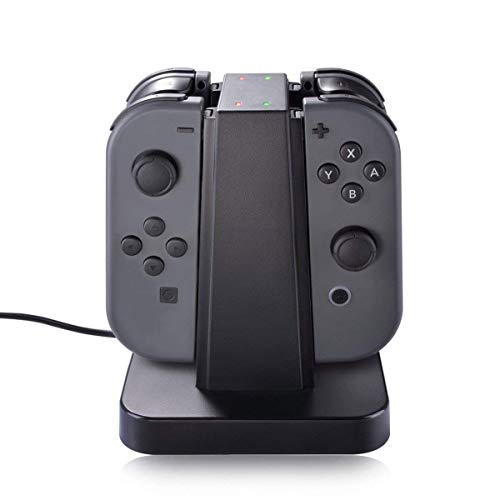 Комплект контролери на Nintendo Switch и Grey Joystick с докинг станция за зареждане