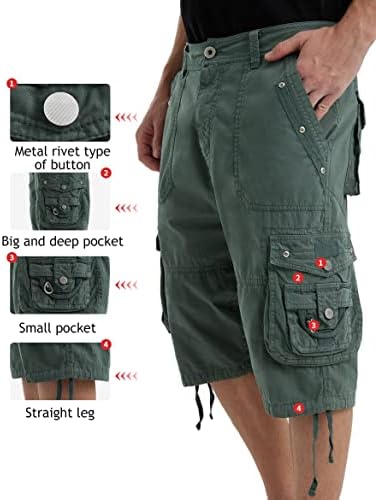 Мъжки къси панталони-карго VOPOKER Ripstop, с Дълги Прави Штанинами от Памук кепър лента през за работа в Ourdoor