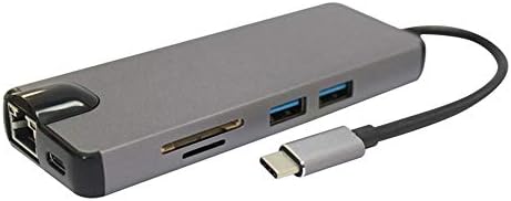 Мрежови продукти LUOKANGFAN LLKKFF 8 в 1 USB-C/Type-C до 4K, HDMI, 1000M LAN, VGA USB3.02 SD/TF RJ-45 PD USB