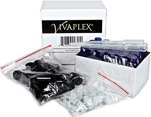 Vivaplex, 24, Мат, Кобальтово-сини Стъклени флакони с обем от 10 мл с топки-валяци от неръждаема стомана. комплектът