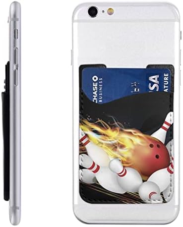 Калъф за мобилен телефон с топка за Боулинг, Държач за карти, Самоклеящийся калъф за кредитни карти от изкуствена