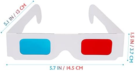 Abaodam 40шт 3D Хартиени Очила Универсални 3D Очила с Анаглифами Картонена Хартия Червен Син Син в Бялата Рамка за Партита на кино