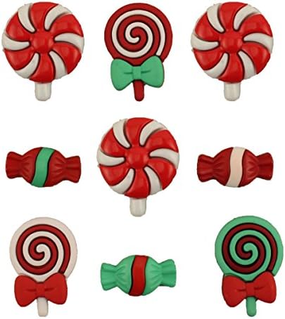 Копчета за бродерия и шевни в изобилие - Коледни бонбони - 3 опаковки (27 копчета)
