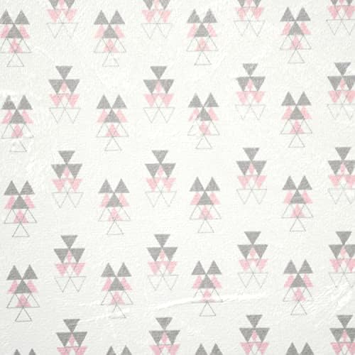 Меко и Плюшено Калъфче за Свободни Lush Decor Бебе Слон Stripe Geo, 32 x 16 x 5, розов и сив цвят
