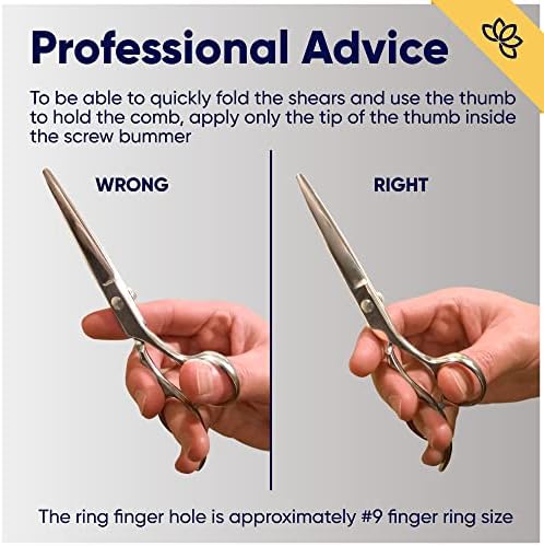 Equinox Професионални Ножици за коса - Професионални ножици за подстригване на коса - Общата дължина 6,5 инча - Фризьорски ножици с остър нож за мъже и жени - Ножици premium з?