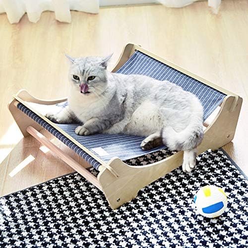 Дървена хамак за котки, Шарени Памучни Подвесная легло за котки, подложка за котешки тоалетни, преносимо моющееся