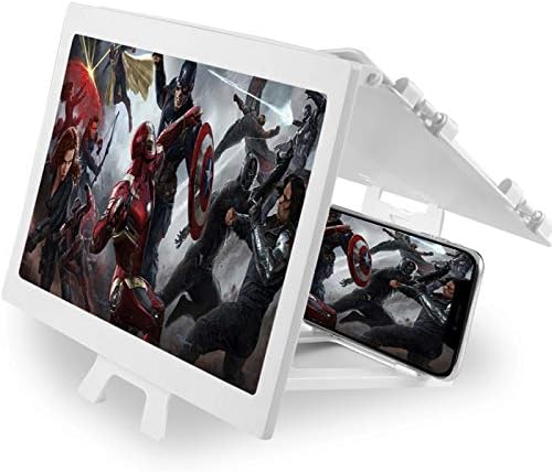 12 Екранна лупа –Прожекционен екран с 3D–увеличителем за мобилни телефони за филми, видео паметта и игри - Сгъваема поставка за телефон с пълно покритие и усилване н