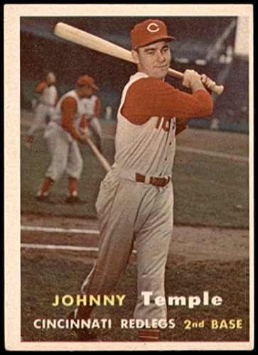 1957 Topps # 9 Джони Темпъл Синсинати Редс (Бейзболна картичка) VG/БИВШИ Червени