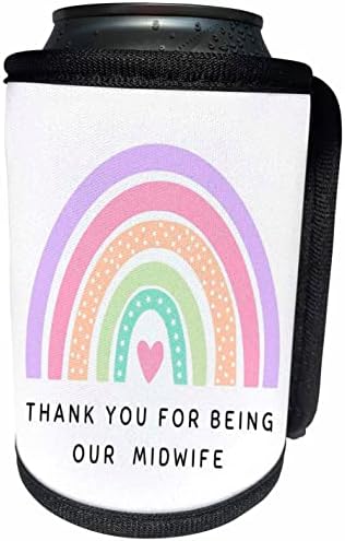 3dRose Благодаря Ви За Това, Че Вие сте Нашата Акушерка в пастелни цветове Boho Rainbow. - Опаковки за бутилки-охладители (cc-369666-1)
