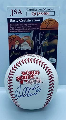 Дарел Еванс Детройт Тайгърс подписа Бейзболен Топката Световните серии 1984 JSA - Бейзболни Топки с Автографи