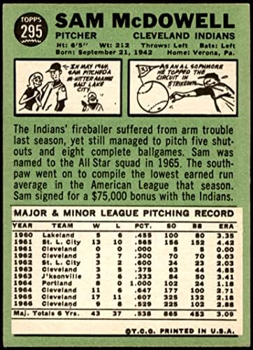 1967 Topps # 295 Сам Макдауъл Кливланд Индианс (Бейзболна картичка) EX индианците