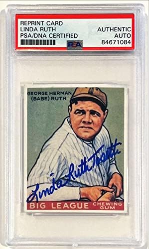 1933 Goudey ПЕРЕПЕЧАТЫВАЕТ Бейзболни картички Бейб Ruth Linda Ruth Tosetti с автограф 181 PSA/ DNA - MLB