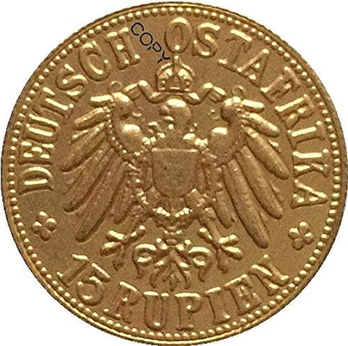 Немски 1916 15 Рупии Копие Монети 22 мм COPYSouvenir Новост Монета, Монета за Подарък