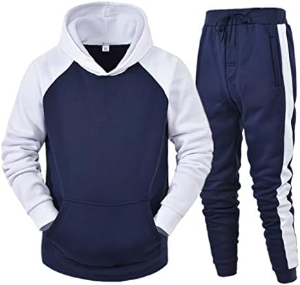 Мъжки спортен костюм от 2 теми, Пуловер с дълъг ръкав, Блузи и Спортен комплект за бягане, Ежедневни Свободни