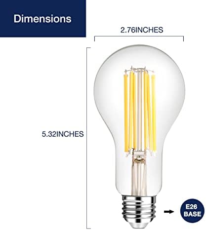 FLSNT Еквивалент на 150 W Led лампи А21 с регулируема яркост, 2650 лумена, Ефективна мощност 18 W, топло Бяла