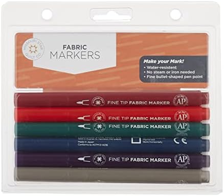 Комплект маркери химикалки за тъкани с тънък фитил 6 цвята | Водоустойчиви мастила не се изисква пара или желязо