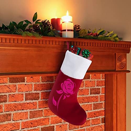 Коледни Чорапи с Червена Роза, Коледни Чорапи, Чанта За Дома, Семеен Коледен Декор
