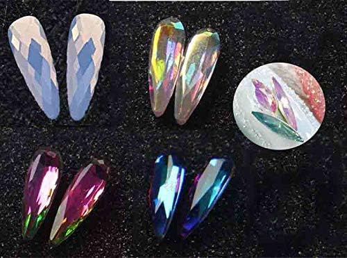100шт 3x10 мм Crystal AB Кристали с равна задна част на Супер Блестящи Скъпоценни Камъни във формата на Капка