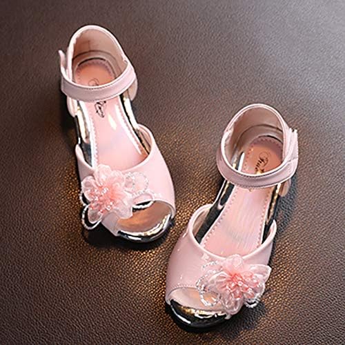 Обувки принцеси за момичета, Обувки, Сандали с цветя модел За момичета, Обувки принцеса с кожена пръсти за деца,