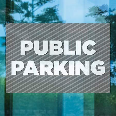 CGSignLab | Панел в прозореца Обществен паркинг - В сивата лента | 30 x20
