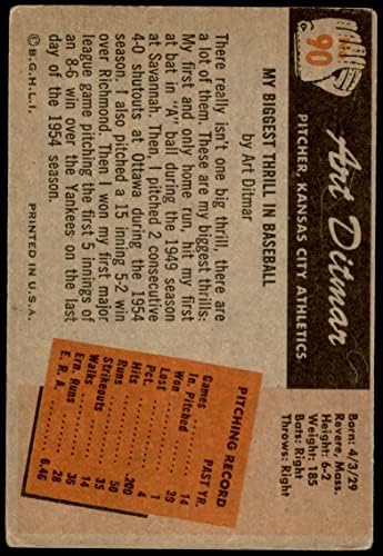 1955 Боуман 90 Арт Дитмар Канзас Сити Атлетикс (Бейзболна картичка) VG Athletics