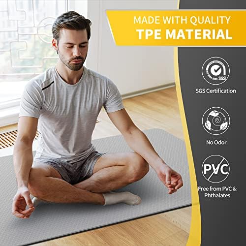 CAMBIVO Много широк килимче за йога за жени и мъже (72 х 32x 1/4), екологично чисти, сертифицирани SGS, Голямо