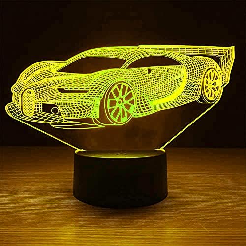 3D Спортен Автомобил лека нощ Тенис на Маса Оптична Илюзия Лампи 7 Цвята Променящите се Светлини Led Настолна Лампа Коледа Къща Любовта детски Рожден Ден Детски Декор