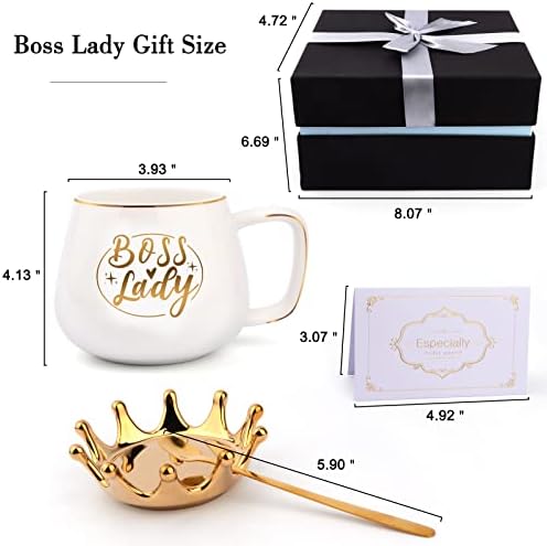 Подаръци HULASO Boss Lady за жени, Подаръци за Шефа, Чаши за Кафе в Короната, Подаръци за Шефа, за жени, Шефове
