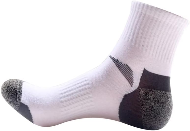 SAWQF Мъжки Спортни Чорапи От Чесаного Памук Ежедневни Чорапи Мъжки Дълги Чорапи на Райета 5 Двойки