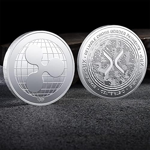 Цифров Виртуална Монета Xrp Монета Триизмерен Релеф Възпоменателна Монета Метален Позлатен Сребърен Медальон Колекция Занаяти (Сребро)