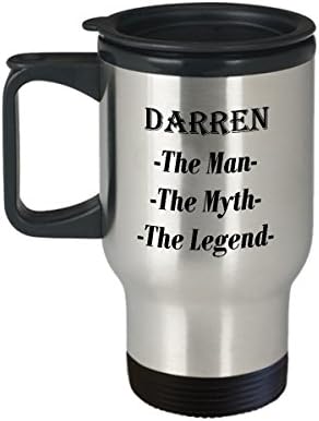 Дарън - Човек, Мит, Легенда, Невероятна Кафеена Чаша за Подарък - Пътна Чаша на 14 грама