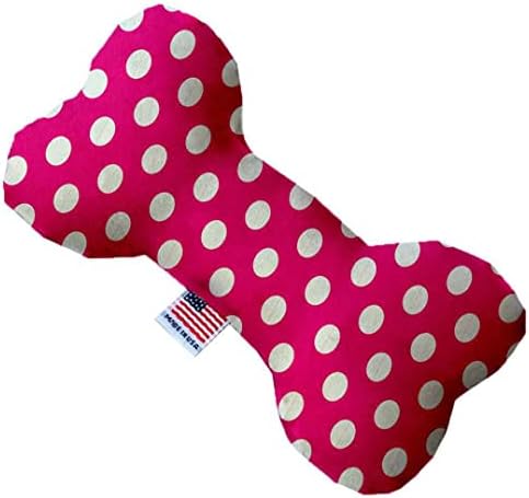 Mirage Пет Product Ярко Розово Швейцарски Точка 6-Инчов Холщовая Отломки Играчка За Кучета